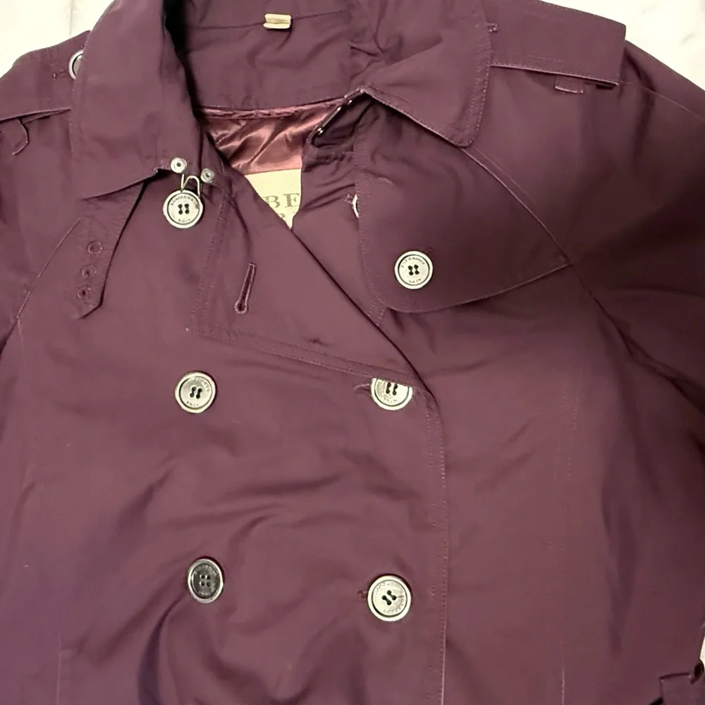 Deep Maroon Women's Burberry Trench Coat - Picture 6 of 15